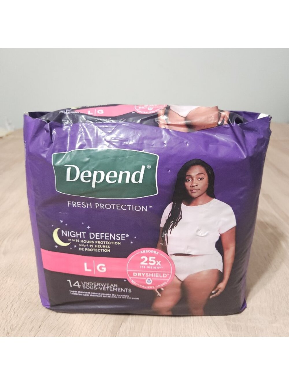 Depend Night Defense Women's Incontinence Overnight Pants - L, Pack of 14